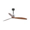 Ventilatore a Soffitto Senza Luce Deco Fan Nero Con Calotta In Vetro 3 Pale Colore Noce Diametro 128 Cm Ventilatore Decorativo Per Interni Con Motore Dc a Basso Consumo 6 Velocit Con Rotazione Reversibile Telecomando Incluso