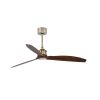 Ceiling Fan Without Light Just Fan Aged Gold Steel Body 3 Wood-coloured Blades Diameter 128cm Dc Motor Very Low Power Consumption 6 Adjustable Speeds Remote Control Included Fan With Reverse Rotation Function 3 Rods Provided