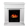 Electric fireplace Ares Floor-standing fireplace with wooden frame MDF White colour Insert with real adjustable flame effect Led Total power 1500W Remote control included Automatic switch-off timer function between 0.5 and 7.5 hours Energy saving