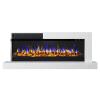 Modern electric fireplace Edge 36 White Wall-mounted fireplace with flame effect and adjustable LED embers Touch screen controls and remote control with timer included Power 1600W Thermostat settable from 20 to 30 degrees Easy to assemble Length 1273 mm