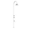 White Aluminum Sined Shower. Hot And Cold Water With Square Led Shower Head With Lcd Thermometer. Double Water Connection, Bottom And Side. Can Be Placed Outside Or Inside The House. Super Accessorized h 223,5 Cm. For Outdoors And Home.