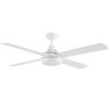 Potente Ed Efficiente Ventilatore Bianco a Soffitto Dc Con 4 Pale Modello Link Diametro 122 Cm Con Telecomando a Distanza 5 Velocit. Luce Led 15w Dimmerabile 3000, 4000, 5000k. Timer Spegnimento 1 Ora, 2 Ore, 4 Ore, 8 Ore. Risparmio Energetico