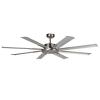 Ceiling fan without light Mini Albatross Grey Silver Very quiet fan with 5-speed DC motor and remote control with switch-off timer 8-blade aluminium fan diameter 165 cm suitable for rooms from 25 to 35 square meters