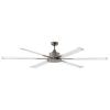 Complete ceiling fan Albatross without light Fan with low consumption DC motor 5 Speeds with remote control 6 Aluminium blades diameter 180 cm colour Grey Large reversible rotation fan for summer and winter use