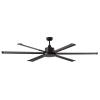 Ceiling fan without light color black Albatross Large fan for large rooms with 6 aluminum blades with a diameter of 180 cm Ultra quiet low power DC motor with 5 speeds with remote control Function summer and winter