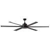 Ventilatore da soffitto senza luce colore nero Albatross Grande ventilatore per grandi stanze con 6 pale in alluminio dal diametro 180 cm Motore DC a basso consumo ultra silenzioso con 5 velocit con telecomando Funzione estate e inverno