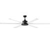 Complete ceiling fan Albatross without Light Black and White Fan with low consumption DC motor 5 Speed with Remote Control 6 Blades Aluminum diameter 210 cm Large fan with summer and winter function