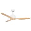 Ventilatore Da Soffitto Bianco Opaco Senza Luce Modello Elite 3 Pale In Abs Colore Rovere Diametro 122 Cm Completo Di Telecomando a Distanza 3 Velocit Motore Ac Con Cuscinetti a Sfera a Lunga Durata, Molto Silenzioso, Ideale Per Camere Da Letto