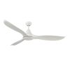 Ventilatore Led Da Sofffitto Modello Wave Motore Dc In Corrente Continua Ad Alta Efficienza Energetica Corpo In Acciaio e 3 Pale In Abs Colore Bianco L' Illuminazione  Assicurata Da Led Smd 18w Tricolor Telecomando Incluso a 5 Velocit Diametro 132 Cm