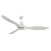 Ceiling fan without light Wave DC motor with high energy efficiency Steel body and 3 ABS blades electronically balanced white color Useful function summer winter Remote control included 5 speed Diameter 132 cm