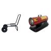 Hot air generator with diesel or indirect kerosene wheels made with sturdy steel tank. Particularly suitable for heating warehouses, sheds, greenhouses. With a heat output of 19.8 KW with a diesel consumption of 1.8 litres per hour