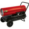 Hot air generator with diesel or kerosene wheels made with sturdy steel tank. Particularly suitable for heating ventilated areas, warehouses, sheds, greenhouses. Heat output of 67.9 KW with a diesel consumption of 2.8 litres per hour