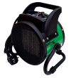Electric fan heater MHTeam EH6-02 with PTC heating element Ceramic heater for commercial and private use 2 heating levels 1000-2000 Watt Metal housing color green