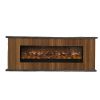 Complete Wooden Furniture Kit And Electric Fireplace Sined Desio 150 Brown. Complete Cabinet With Electric Fireplace And Remote Control. High Quality Handmade, Elegance Endurance And Design Ideal For For Any Environment, Home, Commercial Or Representation