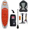 Inflatable orange sup-kayak, AIR ATLANTIC very light, only 8.5 kg for exceptional usability. Adjustable seat, complete with everything to be used immediately and safely. Backpack included! Suitable for everyone.