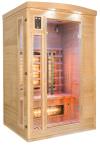 Infrared sauna Apollon 2 places Spruce Canadian structure 5 emitters Quartz Full Spectrum 1500W and 1 emitter Carbon 180W Bench deep 45 cm Indoor sauna with Radio MP3 and Chromotherapy 7 colors Temperature from 18 to 60 degrees