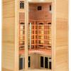 Infrared Corner Sauna Apollon 2C for 2-3 people Indoor infrared sauna with 5 Full Spectrum Quartz emitters and 5 Carbon emitters Digital Control panel Structure in Canadian Spruce complete with MP3 player, Radio and LED Chromotherapy Power 2280W