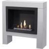 Indoor Fireplace Composed Of Burner Bio Ethanol Riano And Frame Bolea Wood White Easy To Assemble Rubyfires-elda-riano Fireplace Floor Complete With Frame