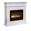 Electric floor fireplace composed of Flandria electric burner and Elda frame in MDF White to be painted as you like Electric fireplace Easy to assemble Power 0-750-1500W with flame effect and charcoal lit remote control and Led lighting