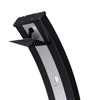 Shower Solar Heating Black Aluminum Model Ella With Central Inox Band. Ecological Shower For Outdoor Use With a Large Tank Of 40 Liters, 224 Cm High, Equipped With Mixer, Large Square Shower Head And Useful Foot Wash Tap.