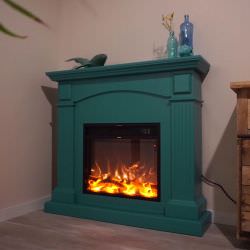 Turquoise Floor Fireplace