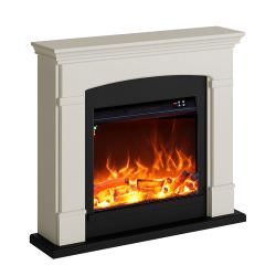 Cream White Floor Standing Fireplace