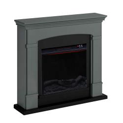 Dark Gray Floor Fireplace