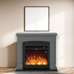 Dark Gray Floor Fireplace