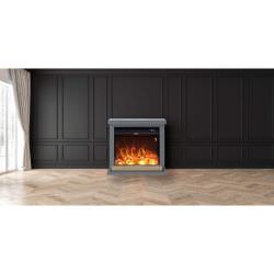 Dark Gray Floor Fireplace