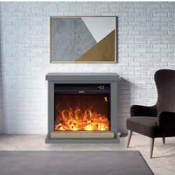 Dark Gray Floor Fireplace