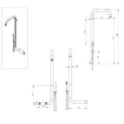 Doccia Montaggio a Muro Nera Black Matt