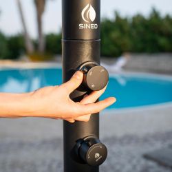 Ducha Negra Con Cabezal Superior De Leds 