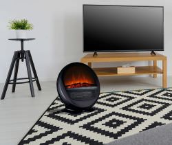 Black Floor Fireplace 