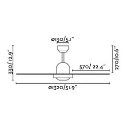 Brown Ceiling Fan 4 Reversible Blades