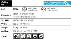 Ceiling Fan With Walnut Blades Lantau