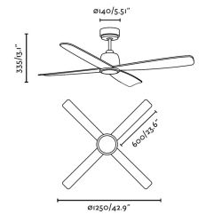 Brown Ceiling Fan Without Light Molokai