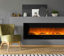 Chemine lectrique Murale Noire Led
