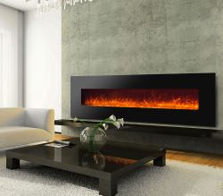 Chemine lectrique Murale Noire Led