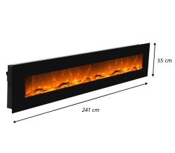 Chemine lectrique Murale Noire Led