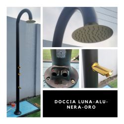 Doccia Luna In Alluminio Nera e Oro