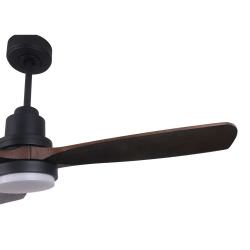 Fan Light And Blades In Black Wood