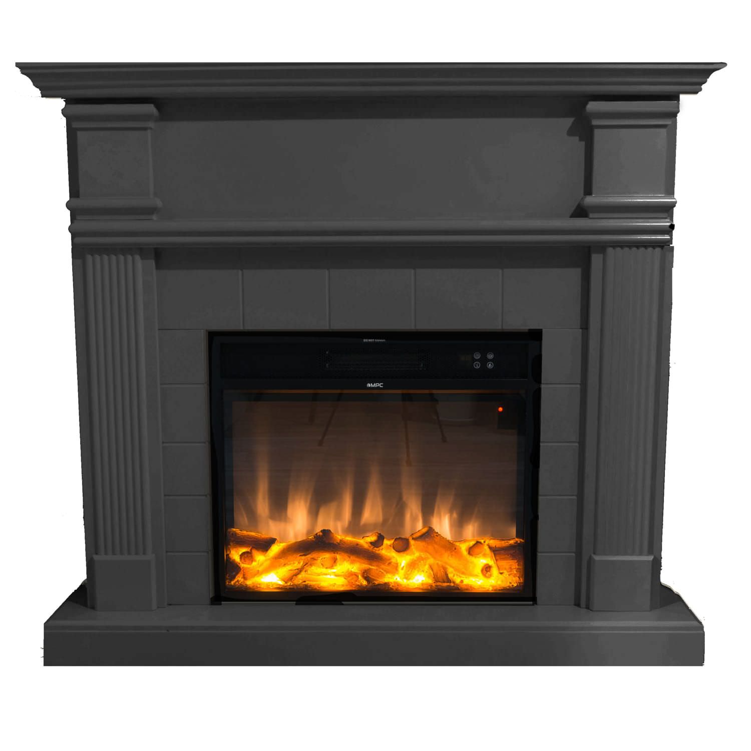 Gray Electric Fireplace For Decorating