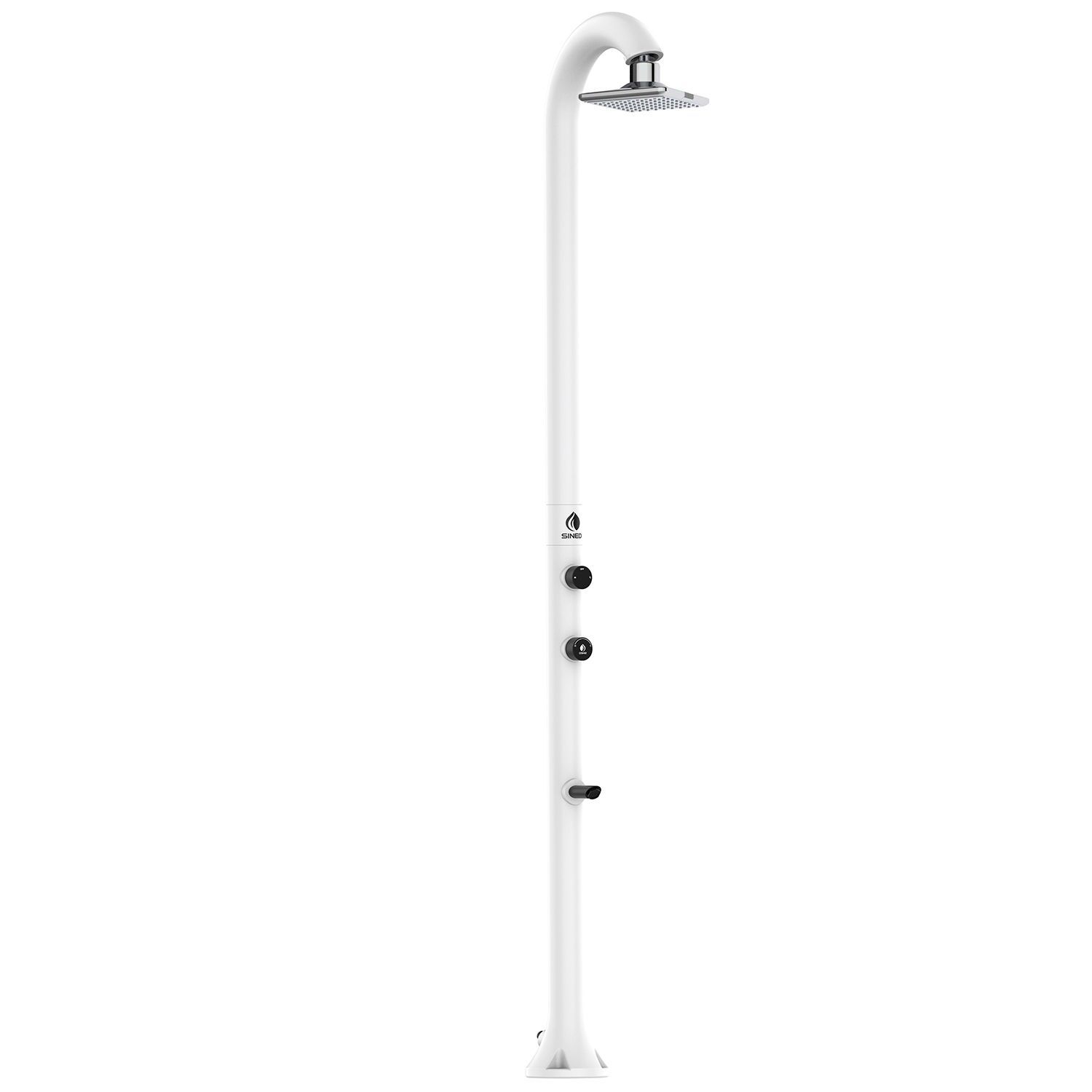 White shower with LED shower head
