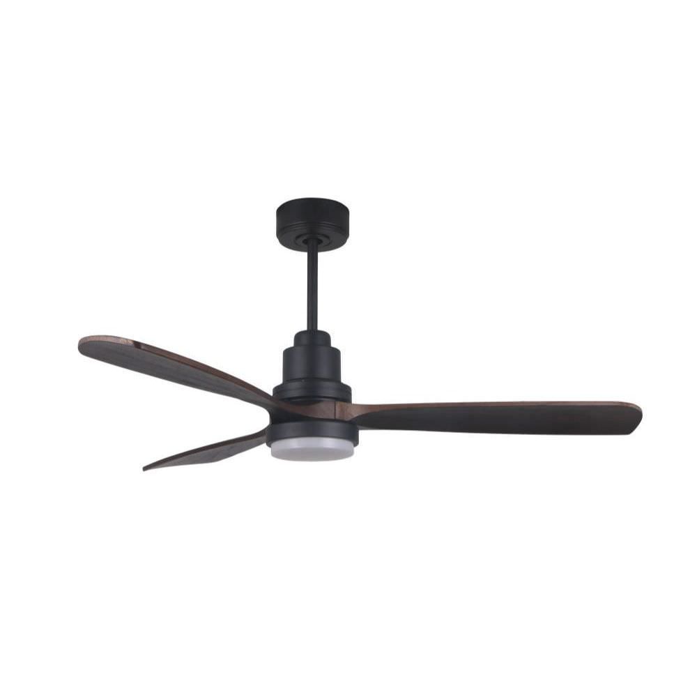 Fan light and blades in black wood