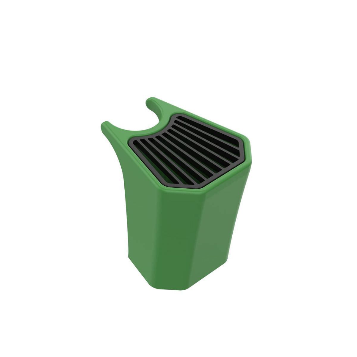 Green bucket for drinking fountain