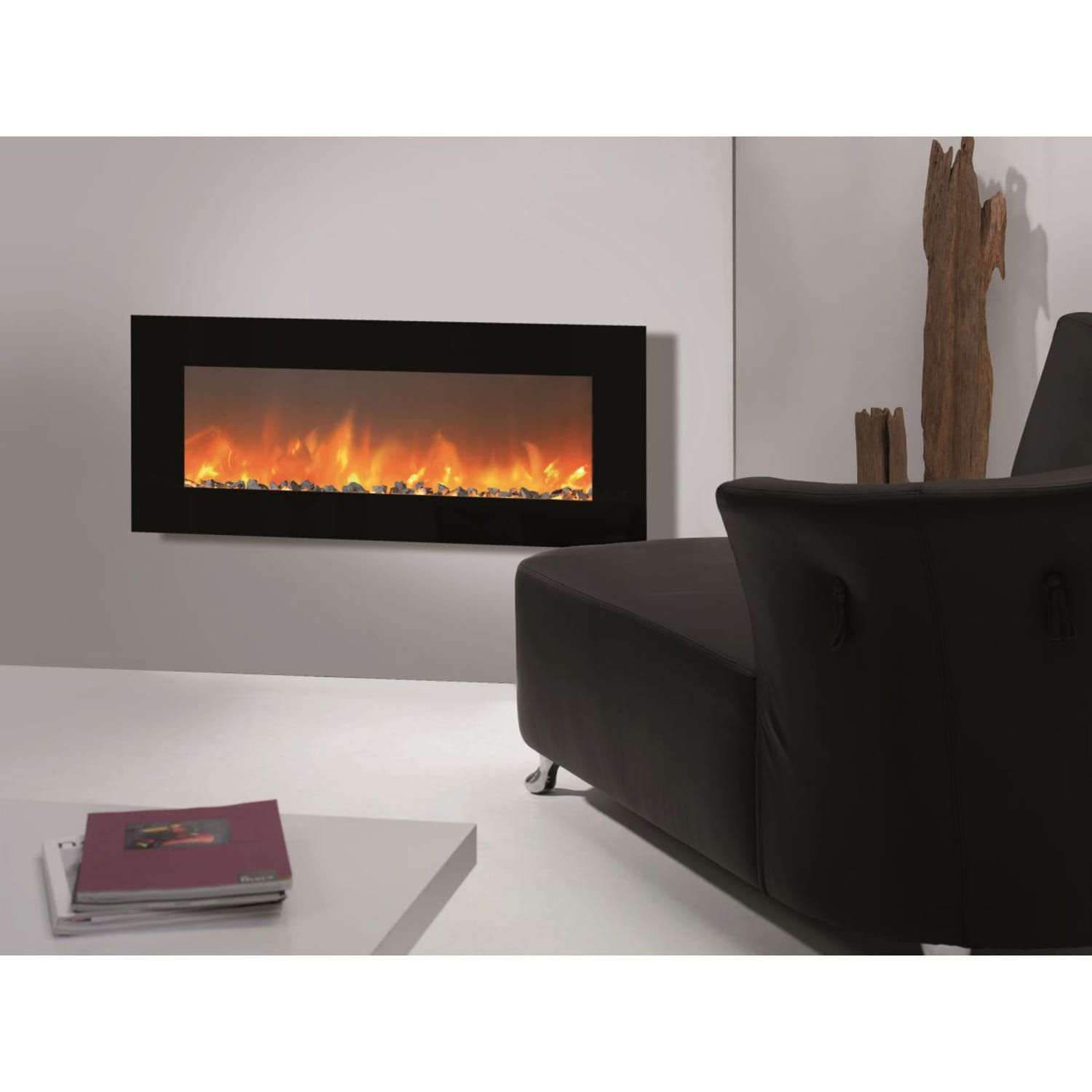 Aprica cheminée électrique murale moderne avec flamme réaliste 1500W